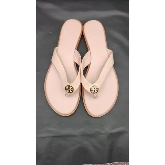 New Tory Burch Benton pink leather thong sandal Size  9 - Picture 4 of 12